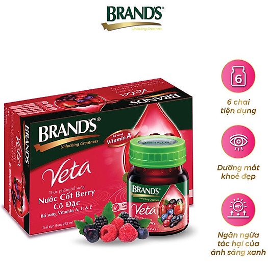 Hộp 6 Chai Nước Cốt Berry Cô Đặc BRAND'S Veta (6 Chai/Hộp - 42ml/Chai)-[FREE SHIP] TỪ ĐƠN 50K