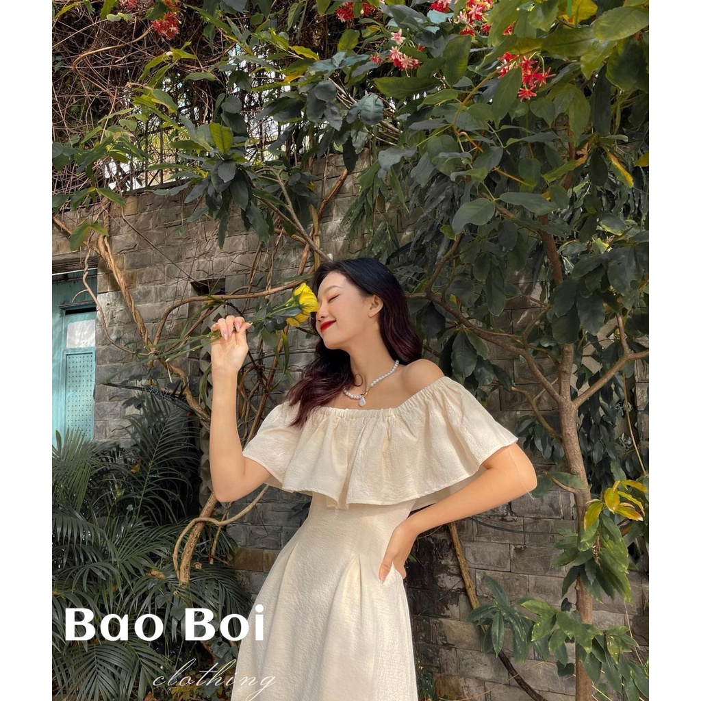 Váy trễ vai trắng dự tiệc sang trọng dáng dài hottrend chất đẹp LICA - V17 | BigBuy360 - bigbuy360.vn