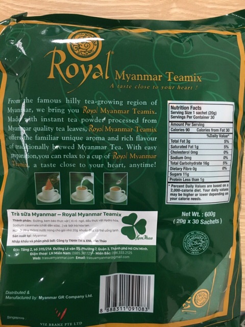 Trà sữa Royal Myanmar Teamix 30 gói*20g