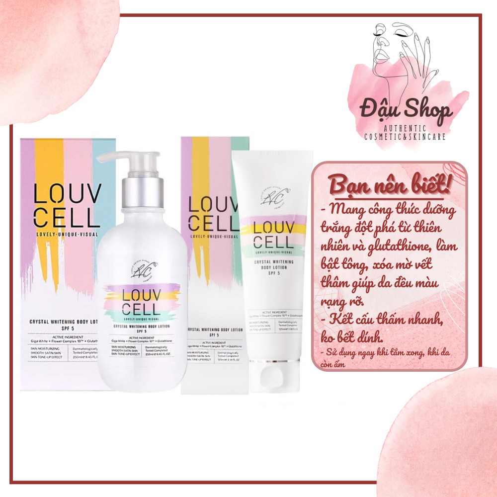 Sữa dưỡng trắng da body Louv Cell