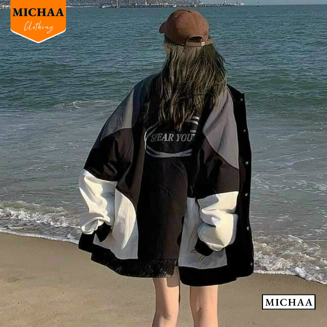 Áo Khoác Bomber Dù NUMBER 5 Nam Nữ Ulzzang Unisex Kiểu Bóng Chày Form Rộng 2 Lớp - MICHAA