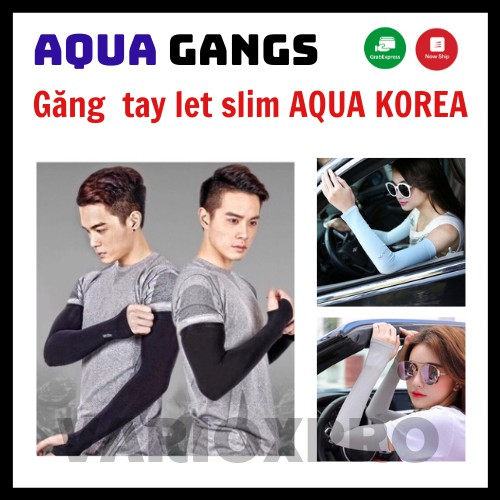: Găng tay bao cánh tay chống nắng thời trang Hàn Quốc - Bao tay thể thao, đi phượt có ngón AQUA