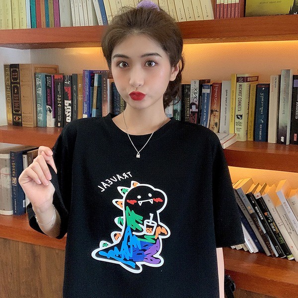 NRVP Áo Thun Mùa Hè Tay Cộc Oversize In Họa Tiết Phong Cách Hàn Quốc Cho Nam / Nữ