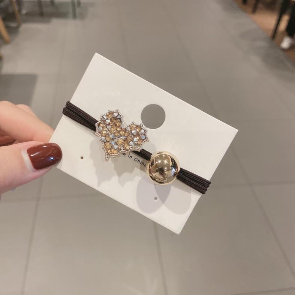 [HÀNG QC] Dây buộc tóc trái tim đính đá siêu dễ thương Shop888