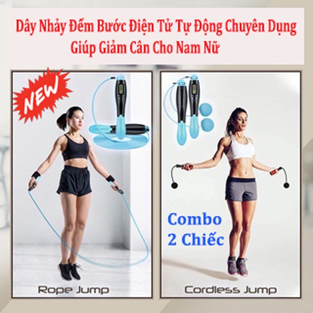 Dây Nhảy Đếm Bước Điện Tử Tự Động Chuyên Dụng Giúp Giảm Cân Cho Nam Nữ