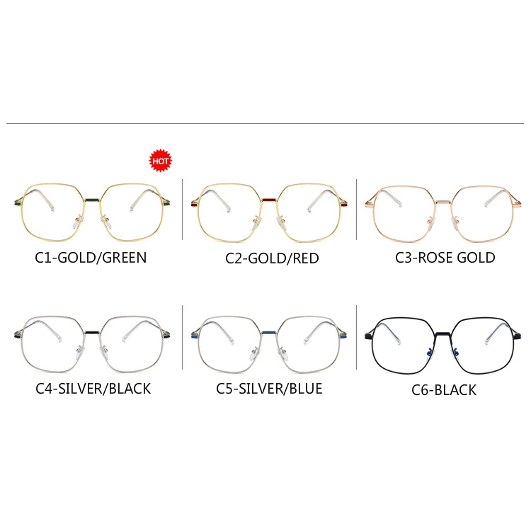 Kính gọng vuông kim loại phong cách retro châu Âu và Mỹ dành cho nam và nữ