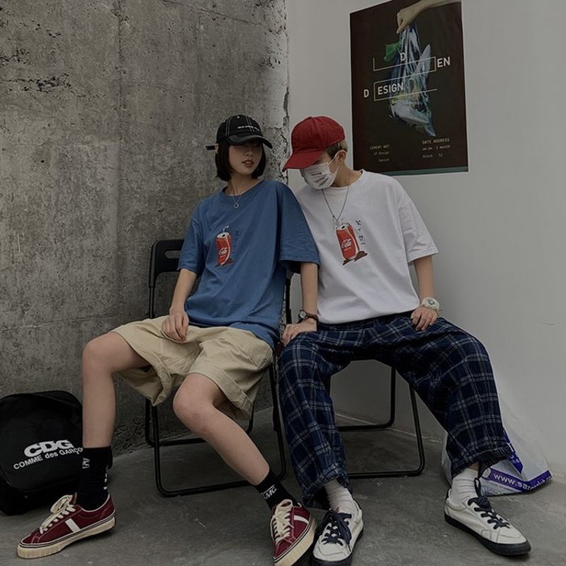 Áo thun tay lỡ unisex lon nước coca