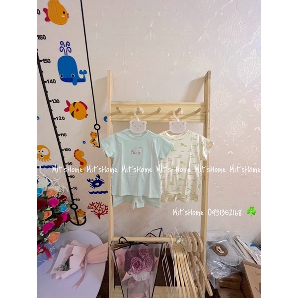 [SALE] Bộ cộc tay cổ tròn hoạ tiết xinh cho bé trai bé gái