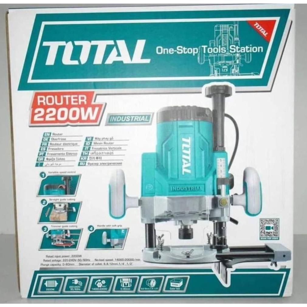 Máy phay gỗ 2200W - 12.7M Total TR111226 + kèm 1 bộ than và linh kiện
