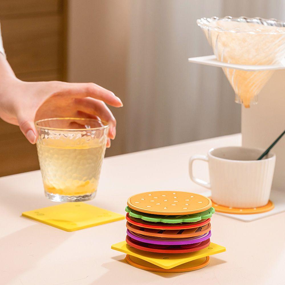 Tấm Lót Bàn Ăn Bằng PVC Co Giãn Hình Hamburger Dễ Vệ Sinh