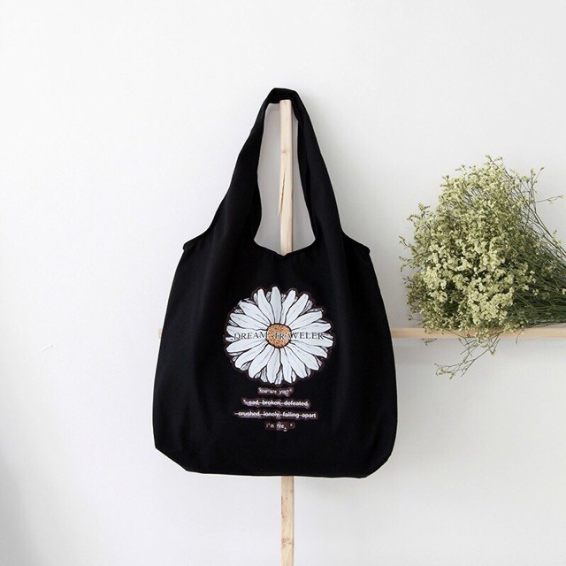 Túi tote vải bố đựng đồ canvas cho nữ, đi học đi làm siêu xinh