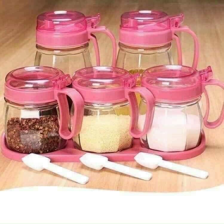 Sỉ set 5 hũ gia vị thuỷ tinh loại đẹp