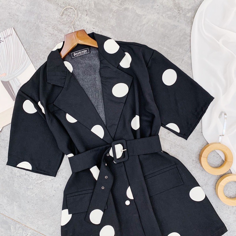 ĐẦM BI CỔ VEST KÈM BELT | BigBuy360 - bigbuy360.vn