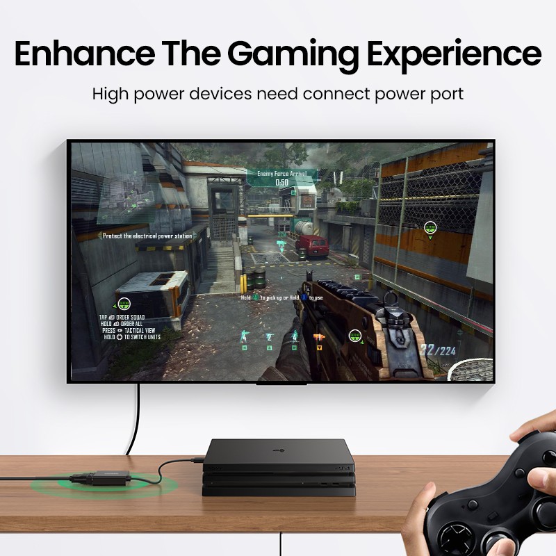 Bộ chuyển đổi UGREEN từ cổng HDMI sang VGA có giắc cắm 3.5mm 1080p