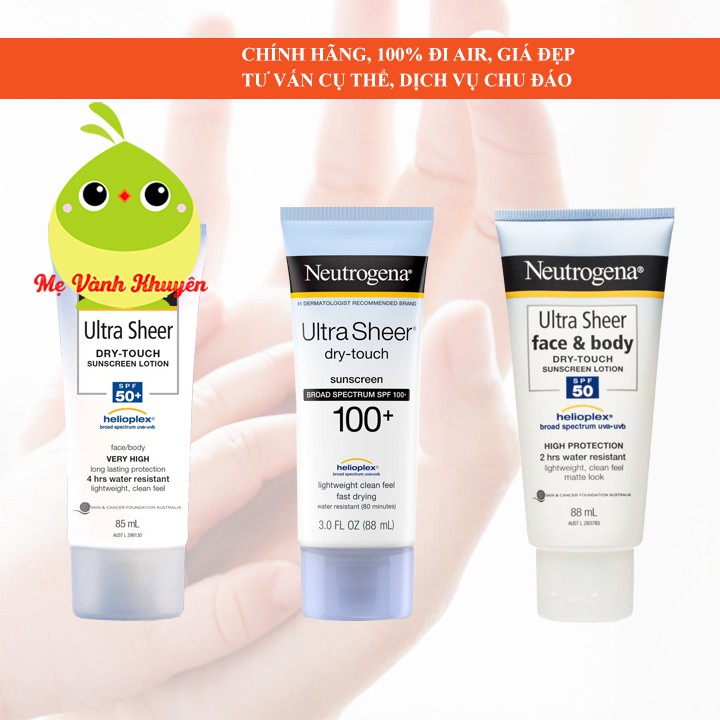 Kem chống nắng Neutrogena Ultra Sheer Dry-Touch SPF 50/50+/100+, Mỹ (88ml)