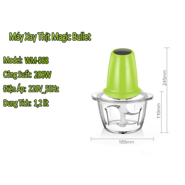 Máy xay thịt cối thủy tinh MAGIC, Máy xay đa năng cối thủy tinh