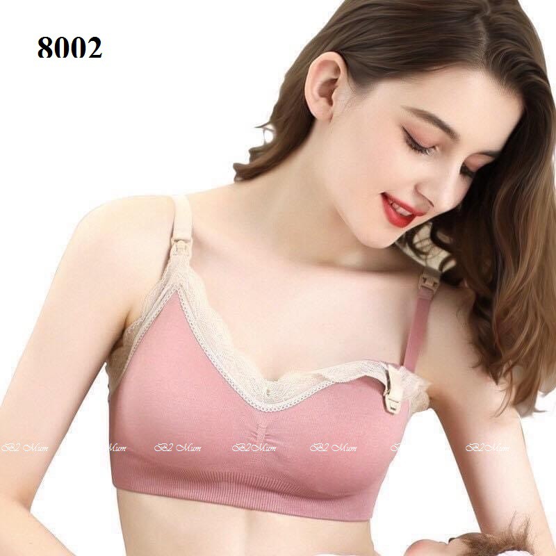 Áo Lót Bầu Cho Con Bú Chống Chảy Sệ Pha Ren 8002