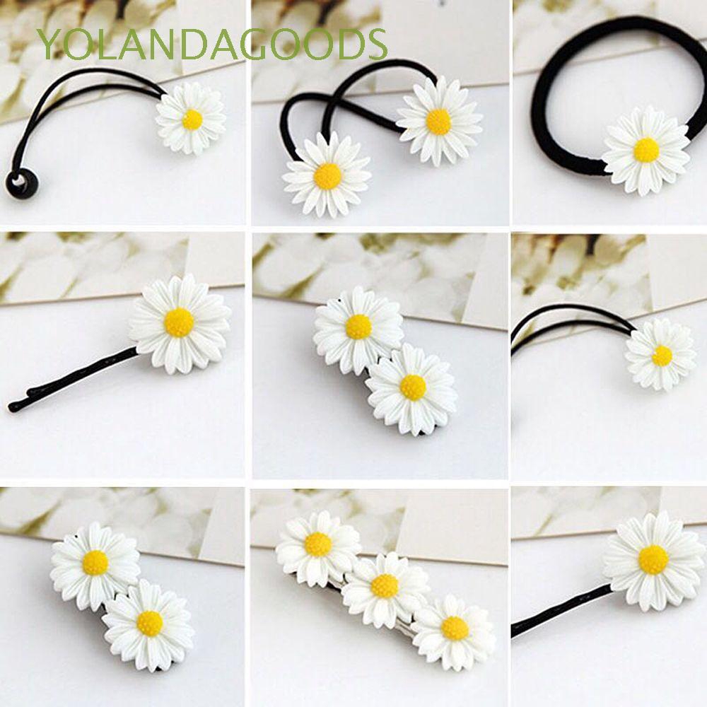 Bộ 2 dây cột tóc/kẹp tóc hình hoa cúc xinh xắn cho nữ