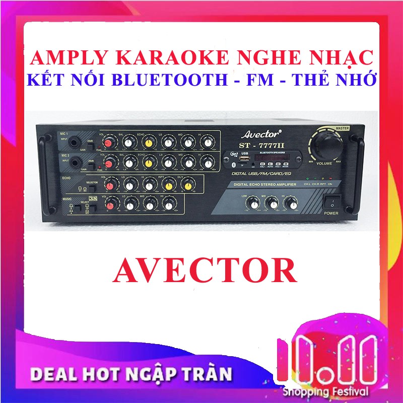 Ampli karaoke bluetooth Amply nghe nhạc gia đình BLUETOOTH AVECTOR 7 7 7 7II hát karaoke cực hay.
