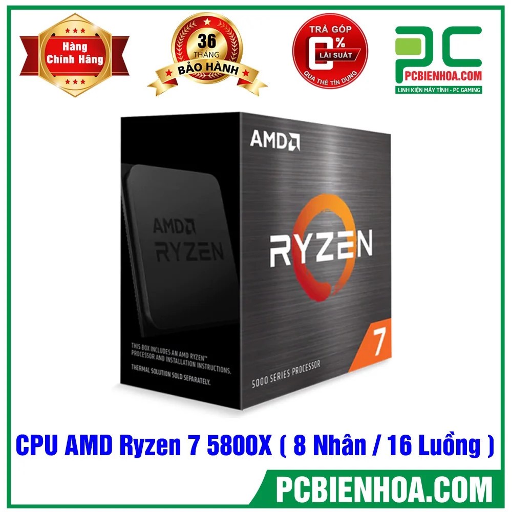 BỘ VI XỬ LÝ AMD RYZEN 7 5800X / 32MB / 3.8GHZ BOOST 4.7GHZ / 8 NHÂN 16 LUỒNG CHÍNH HÃNG