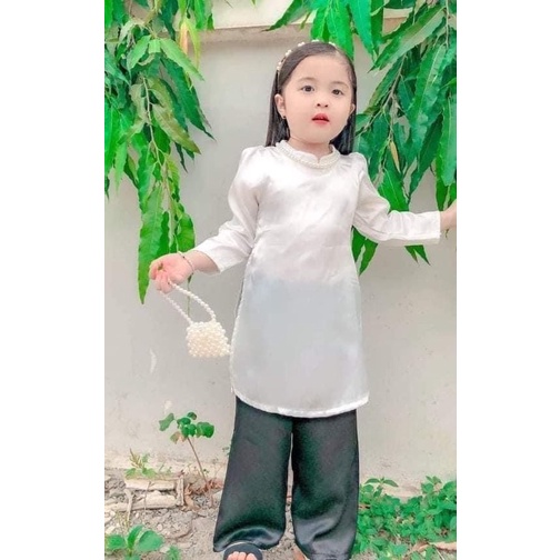 Áo dài lụa tay phồng siêu hot