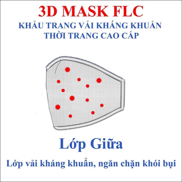 Khẩu trang vải 3D (combo 5c 45k)