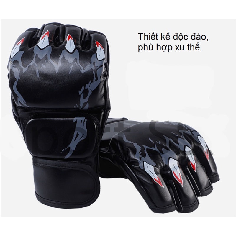 Găng Tay Võ Thuật - GĂNG TAY MMA GLOVES WOLON FIGHTER có ngón cái tiêu chuẩn thi đấu