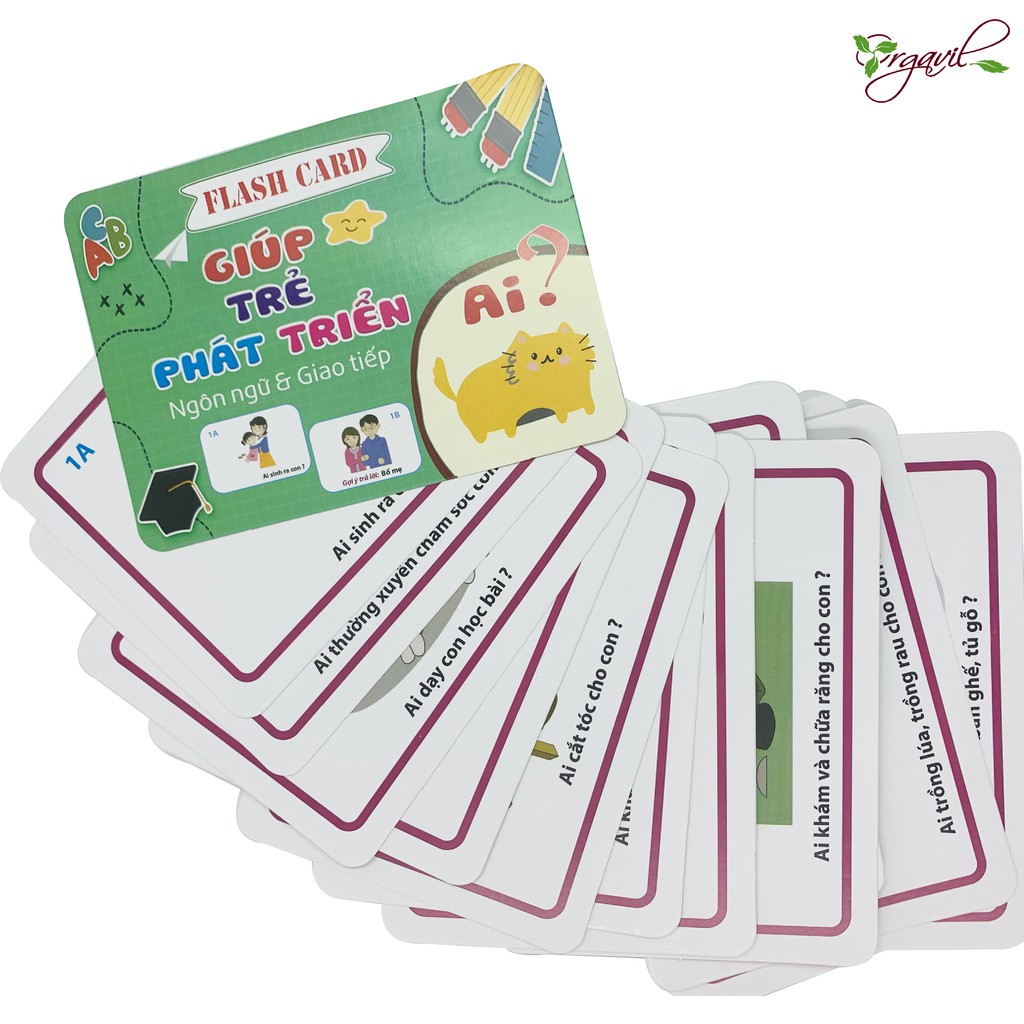 Bộ Thẻ Học Thông Minh Glenn Doman, Flashcard Giúp Trẻ Phát Triển Ngôn Ngữ Và Giao Tiếp - Orgavil