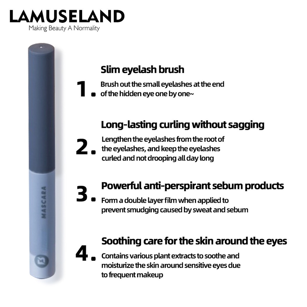 LAMUSELAND Slim Brush Head Waterproof Mascara Cosmetic 8g N3101 | BigBuy360 - bigbuy360.vn