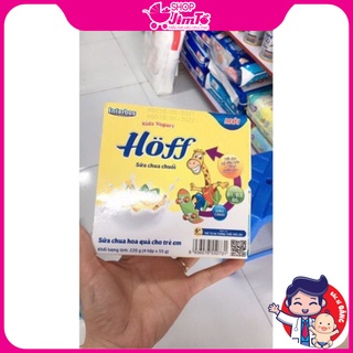 Lốc 4 Hộp Sữa Chua Ăn Hoff Kids Vị Hoa Qủa Có Đường, Táo, Dâu, Chuối Hỗ Trợ Hệ Tiêu Hóa Cho Trẻ Hộp 55g