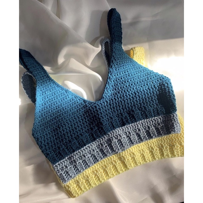 Áo bralette croptop len móc basic