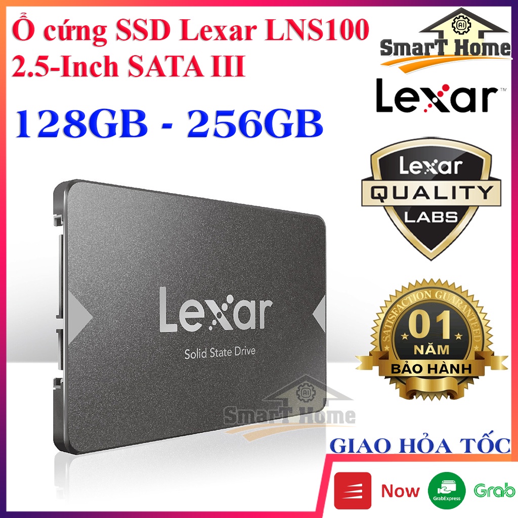 Ổ Cứng SSD Lexar NS100 Sata lll 128GB 2.5 inch Tốc Độ Cao , SSD 256GB Lexar chính hãng Tốc Độ Đọc 520MB/s - Ghi 450MB/s