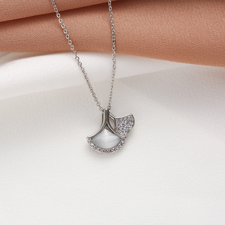 XiaoboACC Vòng cổ Mạ Bạc Nhiều Mặt Tùy Chọn Đính Đá Thời Trang Cho Nữ - 45CM+5CM