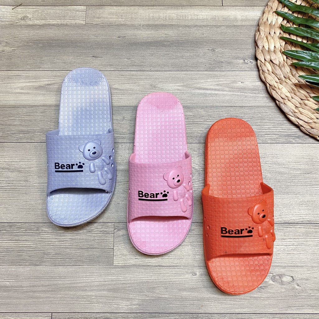 Dép quai ngang gấu bear xinh xắn trẻ trung chất nhẹ êm mang trong nhà, đi chơi, dạo phố đều hợp - TT408