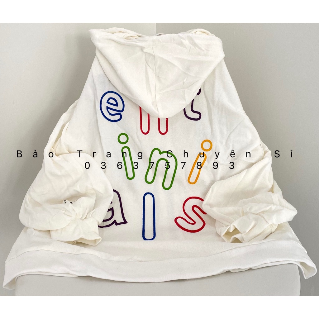 Áo Khoác Hoodies Chữ Cái Nỉ Unisex Nam Nữ Form Rộng Phong Cách Ulzzang Hot