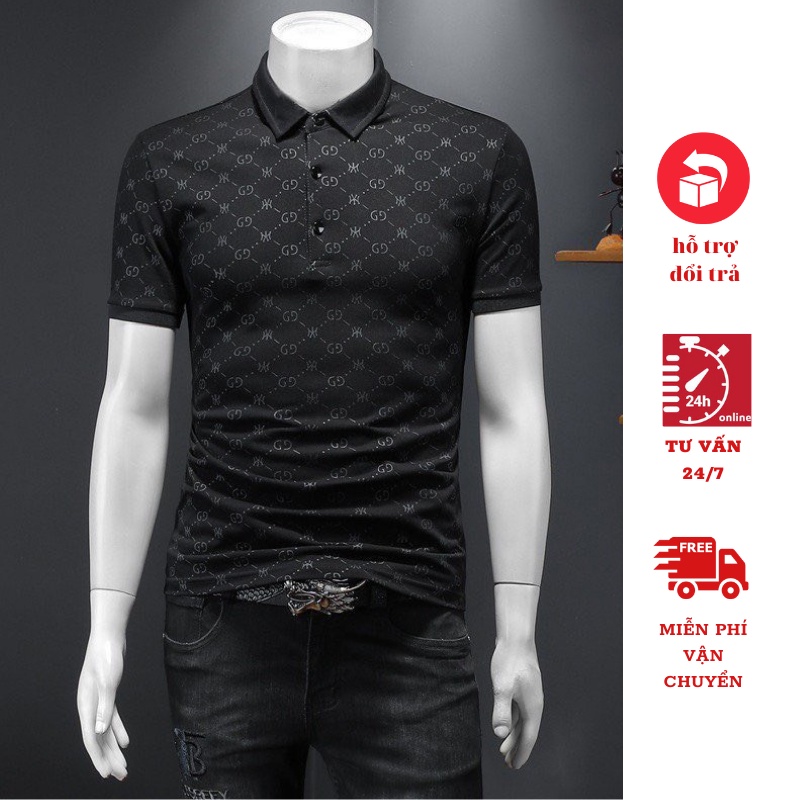 Áo thun nam POLO đẹp thiết kế vải cá sấu cotton cao cấp ngắn tay có cổ cao cấp