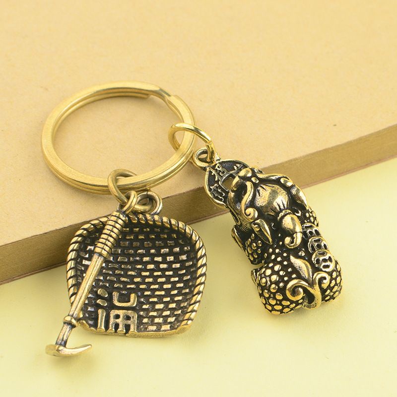 Móc khóa xe máy ô tô tạo hình kirac ý nghĩa tích góp chắp nhặt để thành công,móc chìa khoá không hoen gỉ tặn kèm lấy ráy