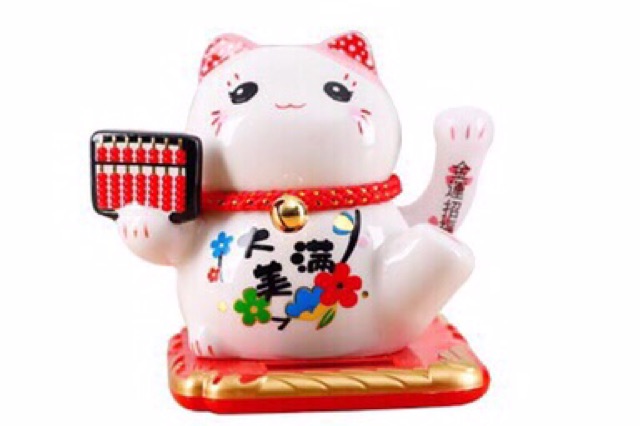 Mèo thần tài, mèo may mắn Maneki Neko vẫy tay năng lượng mặt trời 10cm | BigBuy360 - bigbuy360.vn
