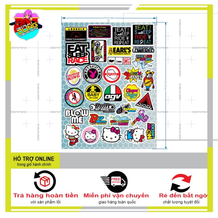 LOGO STICKER HELLO KITTY 01 - DUNG DECAL