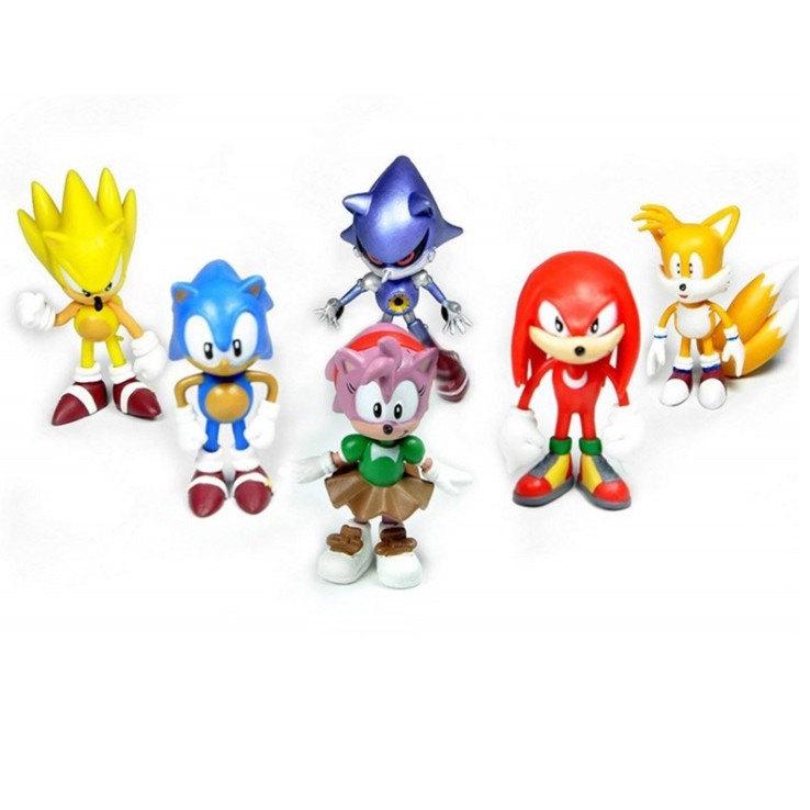 Bộ 06 Mô Hình Nhân Vật Hoạt Hình Nhím Sonic Thần Tốc 6cm (Ver1 , Ver2 , Ver3)