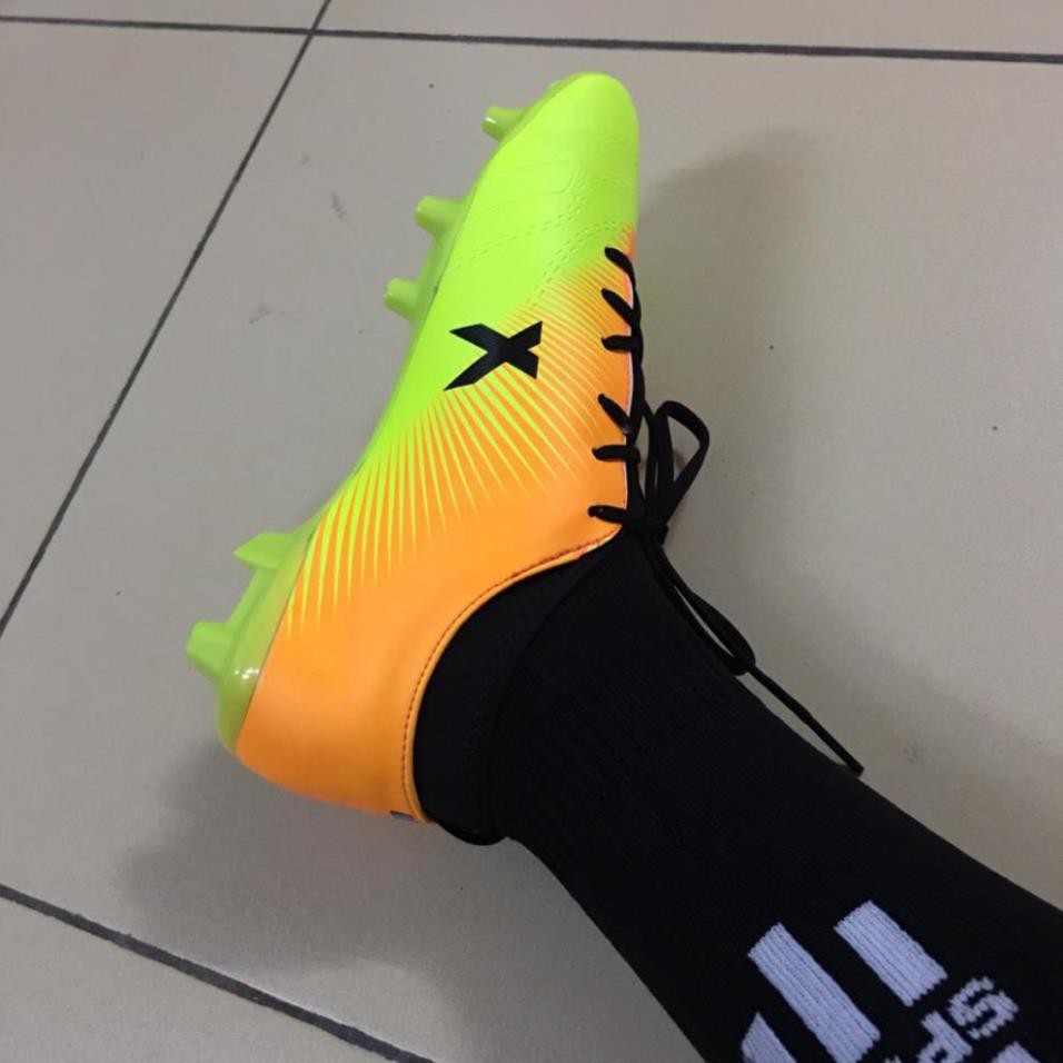 Giày Đá Bóng Đinh Cao X18 Cao Cấp- Giày đá bóng đinh to sân cỏ tự nhiên X18 Xanh Blue