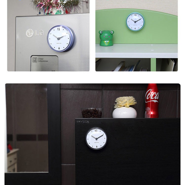 Đồng hồ treo tường mini chống thấm nước có giác hút tiện dụng cho nhà tắm/ nhà bếp