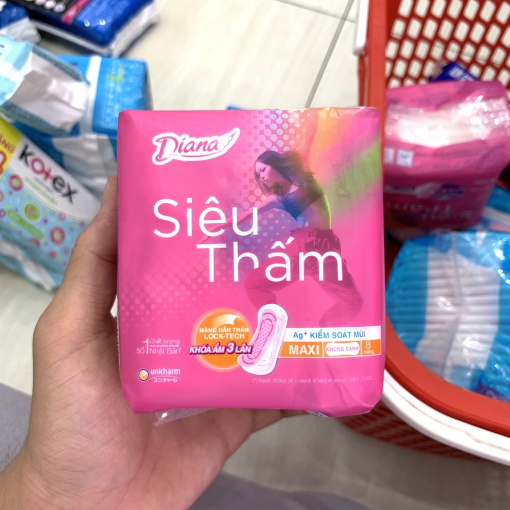 Băng Vệ Sinh Diana Siêu Thấm Maxi Dày Không Cánh