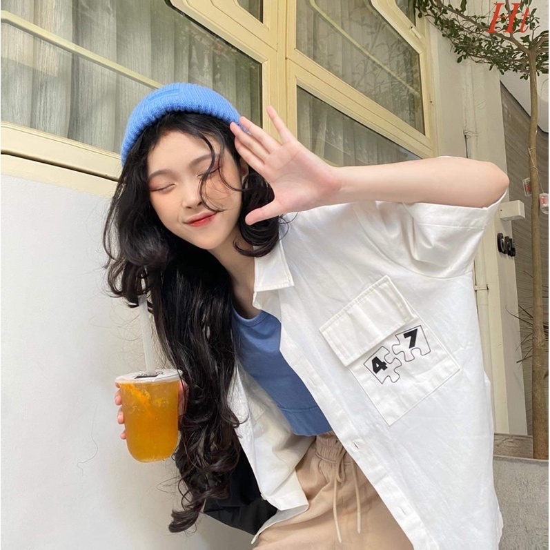 Áo sơ mi nắp túi lắp ghép HT12