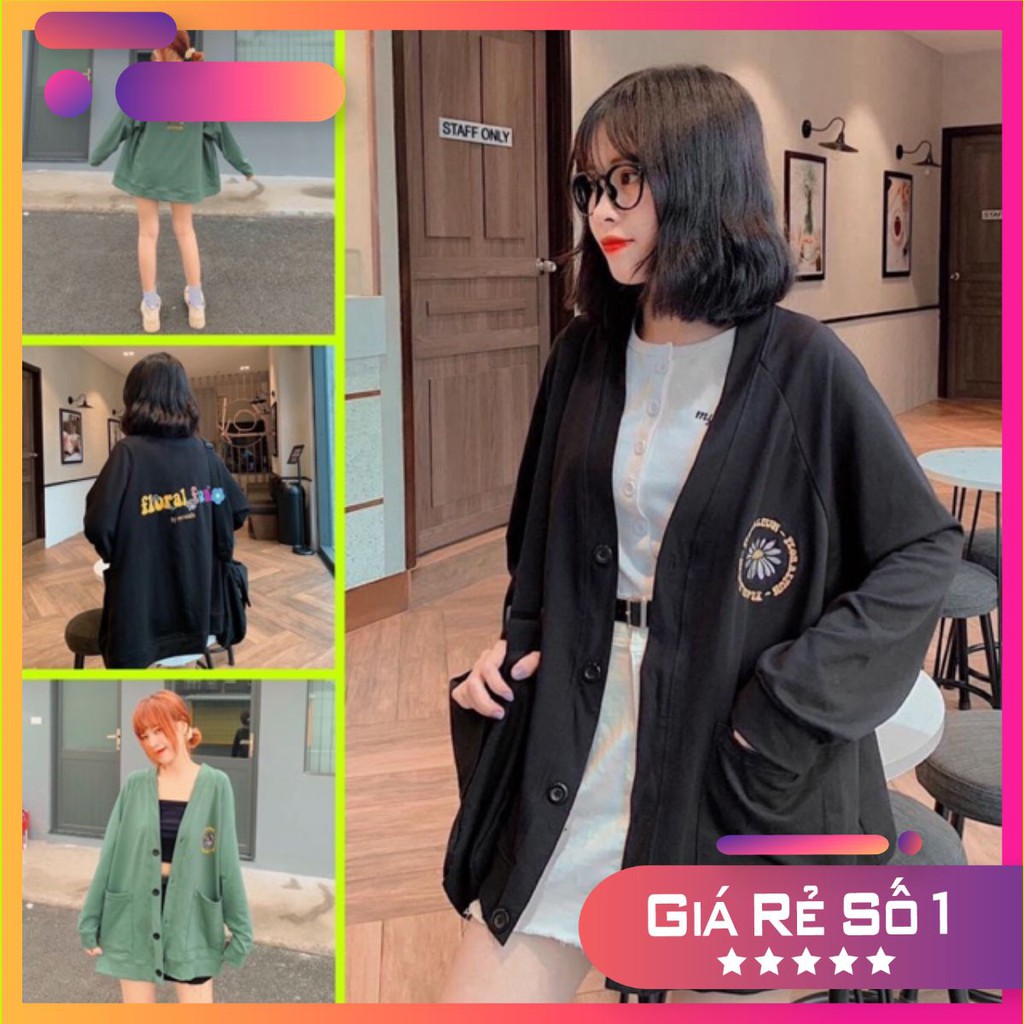 Áo khoác cadigan unisex dáng rộng dưới 75kg - floral fun hot trend 2020