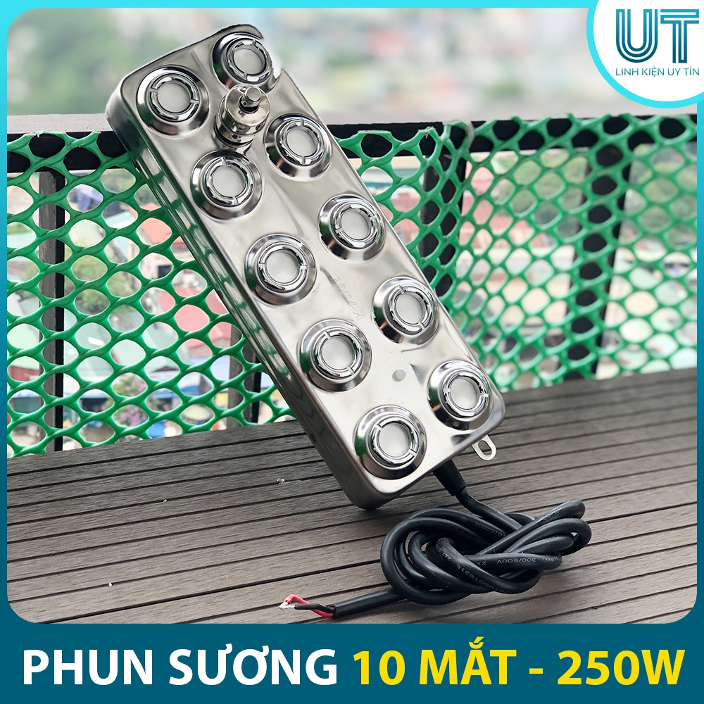 Vỉ Động Cơ Phun Sương Siêu Âm 10 Mắt 48V - 250W - Inox 304