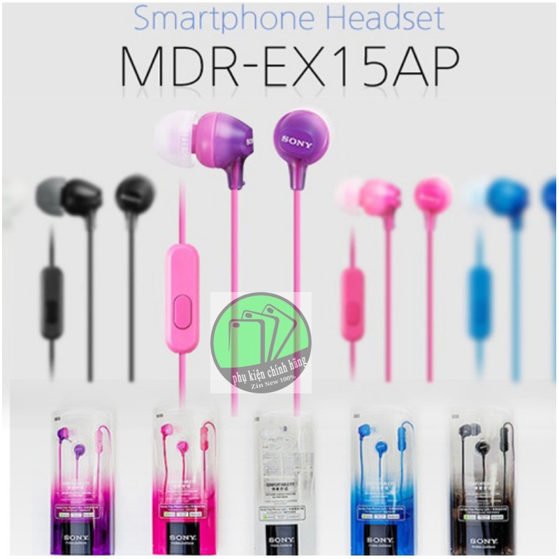 Tai Nghe Nhét Tai Sony MDR-EX15AP Siêu âm thanh Chính Hãng nguyên SEAL Cam kết hỗ trợ khách hàng 24/24/7