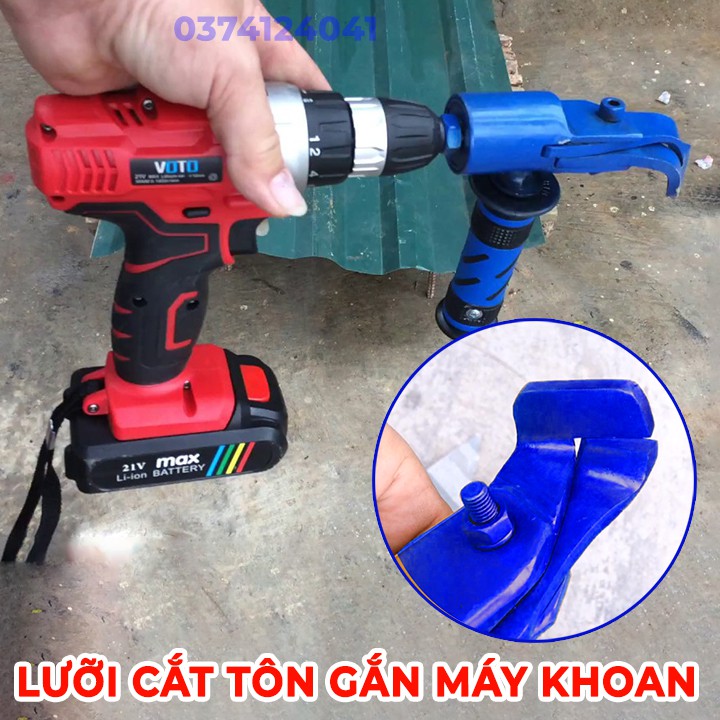 [ĐỘC QUYỀN PHÂN PHỐI] Lưỡi cắt tôn Nguyễn Thức - Dụng cụ cắt tole gắn máy khoan - Cắt tôn dày 1.5mm - Kéo cắt tôn