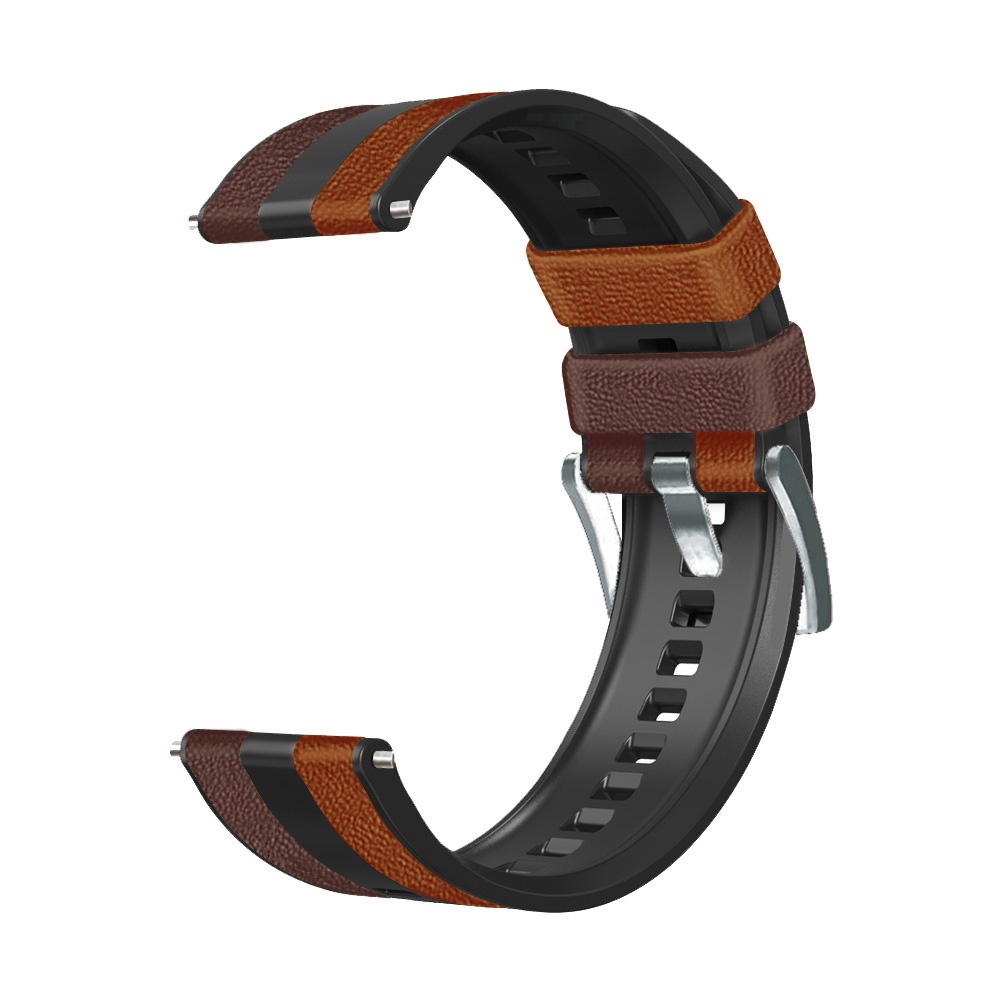 Dây Đeo Đồng Hồ Bằng Da + Silicon 22mm Cho Xiaomi Mi Watch Global / Amazfit Gtr 2 2e 3 Pro