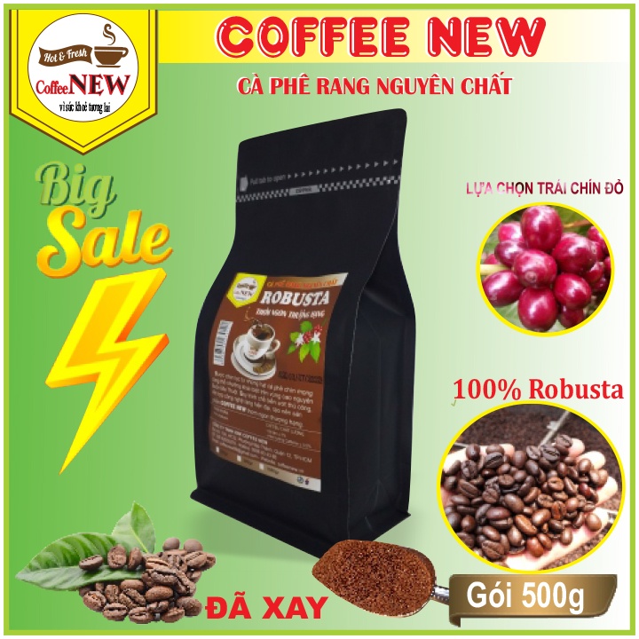 500g Cafe Robusta Nguyên Chất-Loại Đặc Biệt-Thể Chất Mạnh-Hương Thơm Nồng-Hậu Đậm-Vị Đắng-Coffee New